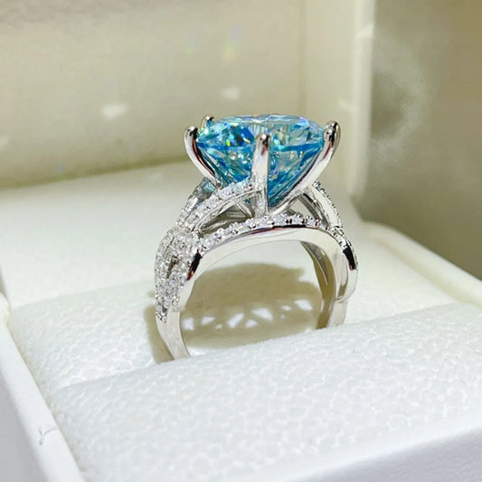 10 Carat Moissanite 925 Sterling Silver Ring - Roe Creation