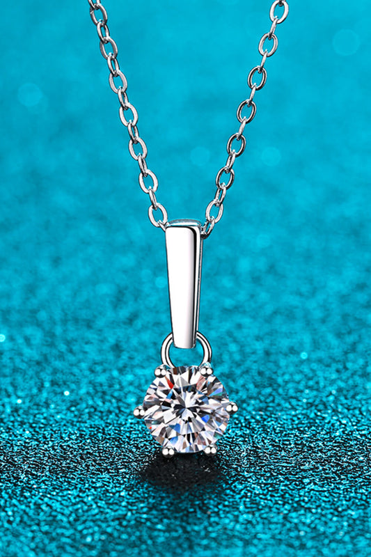 1 Carat Moissanite 925 Sterling Silver Chain-Link Necklace - Roe Creation