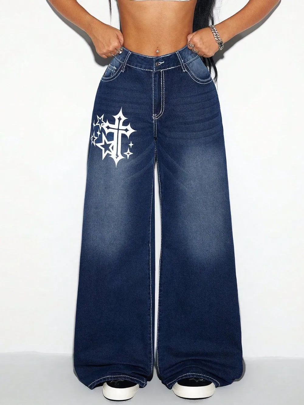 Cross Wide Leg Jeans - Roe Creation