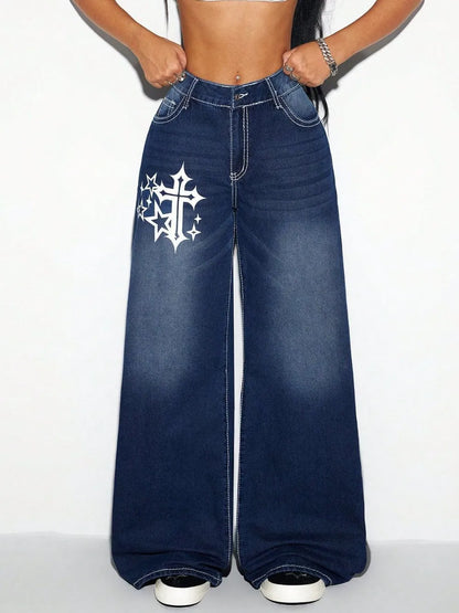 Cross Wide Leg Jeans - Roe Creation