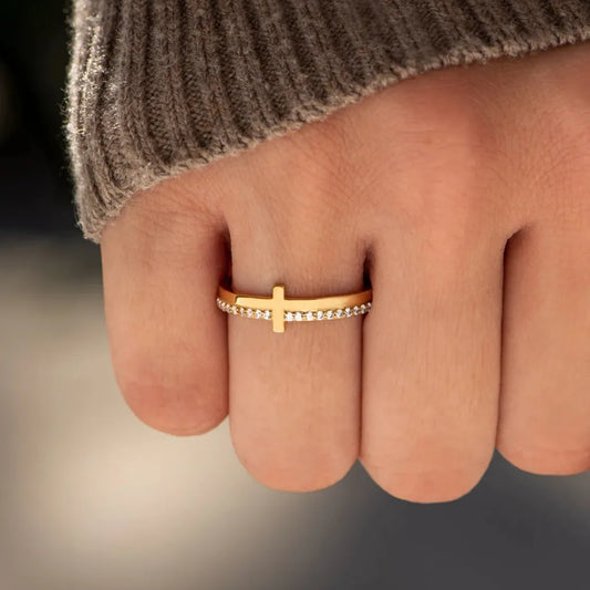 925 Sterling Silver Cross Ring - Roe Creation