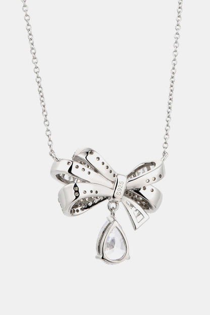 Teardrop Shape 925 Sterling Silver Zircon Pendant Necklace - Roe Creation