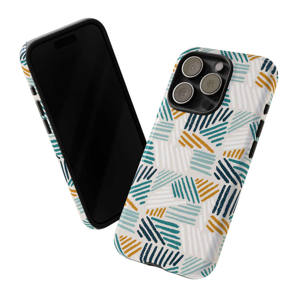 Stylish Tough Phone Case with Geometric Design - Roe Creation