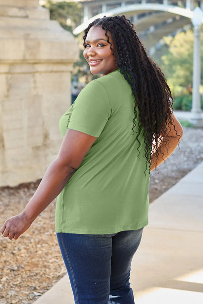 Basic Bae Bamboo Full Size V-Neck Short Sleeve T-Shirt - Roe Creation