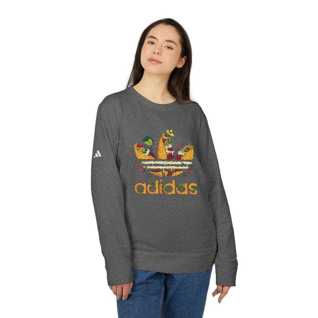 Original Adidas Funny Taco Lover Fleece Crewneck Sweatshirt, Cute Foodie Gift, Unisex Casual Wear, Perfect for Birthdays - Roe Creation