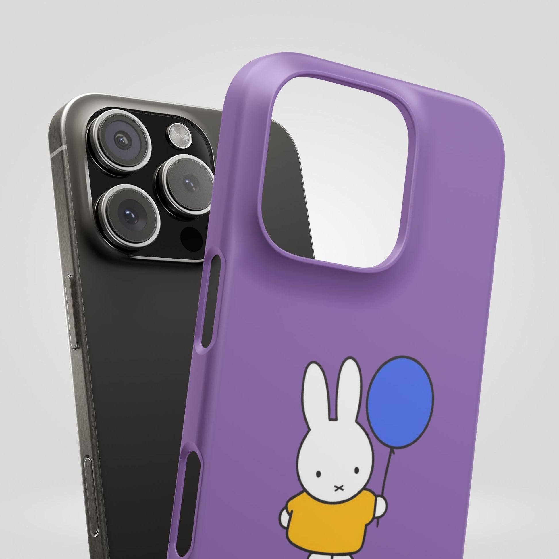 Miffy Phone Case, iPhone, Samsung Snap Case - Cartoon Fun Purple Phone Accessory for Kids and Adults - Roe Creation