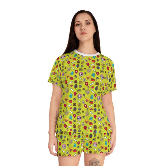 Fun & Colorful Women's Short Pajama Set | Cozy Sleepwear, Gift for Her, Summer.