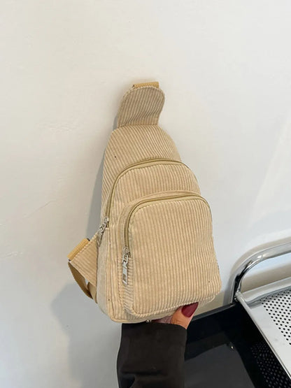 Corduroy Solid Colour Crossbody Bag - Roe Creation