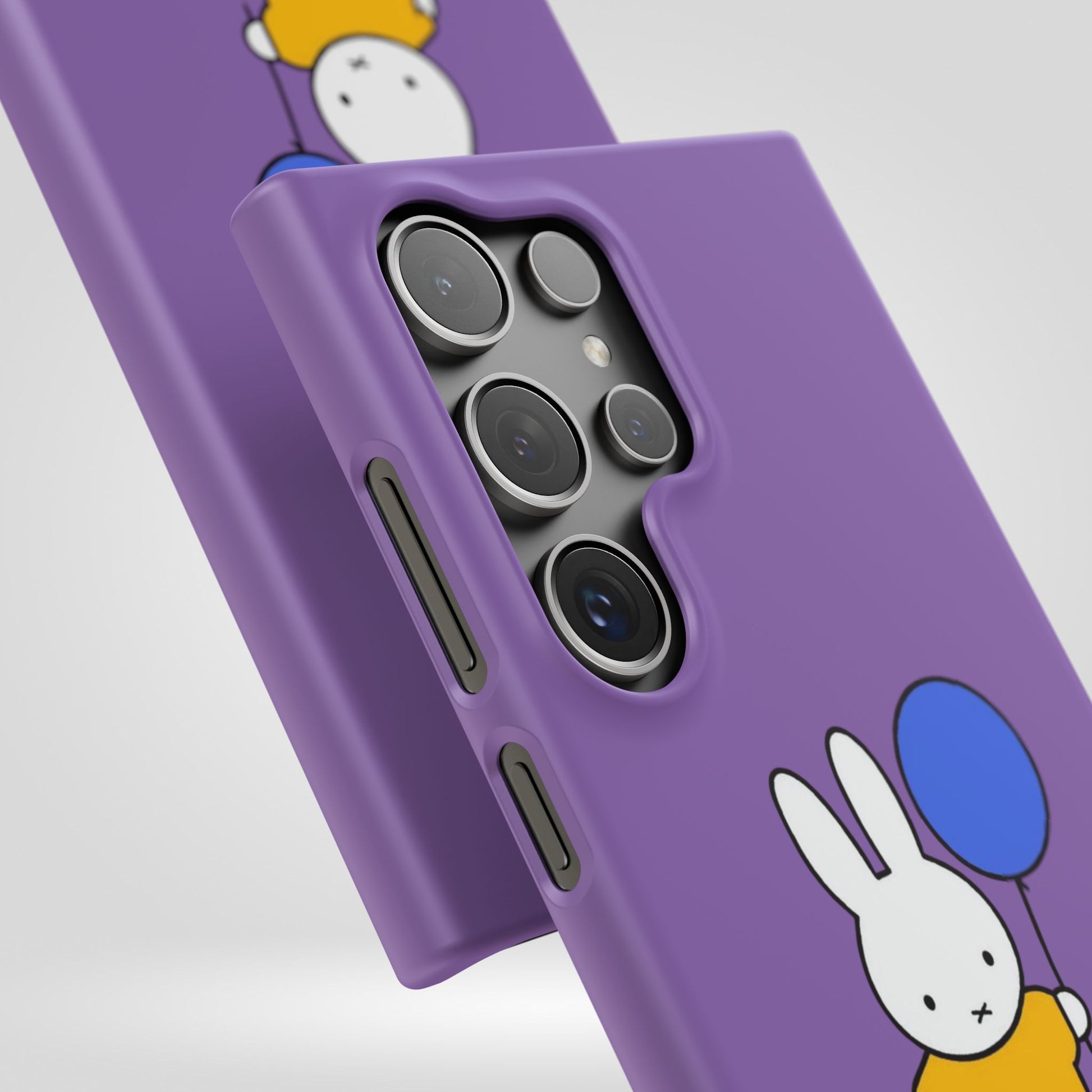 Miffy Phone Case, iPhone, Samsung Snap Case - Cartoon Fun Purple Phone Accessory for Kids and Adults - Roe Creation