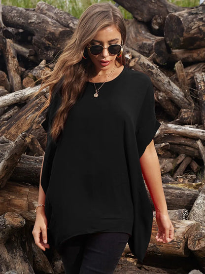 Perfee Round Neck Short Sleeve T-Shirt - Roe Creation