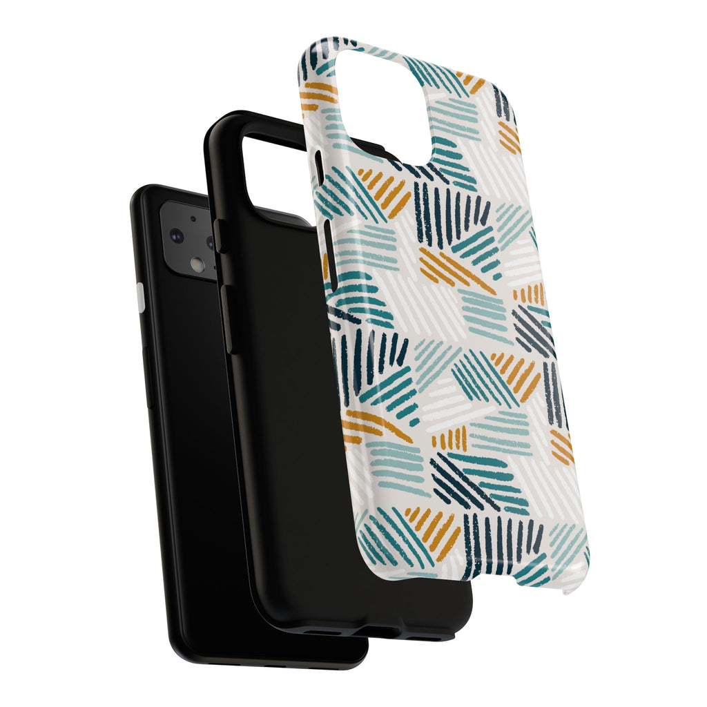 Stylish Tough Phone Case with Geometric Design - Roe Creation
