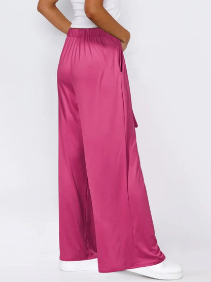 Tied Wide Leg Pants with Pockets - Roe Creation