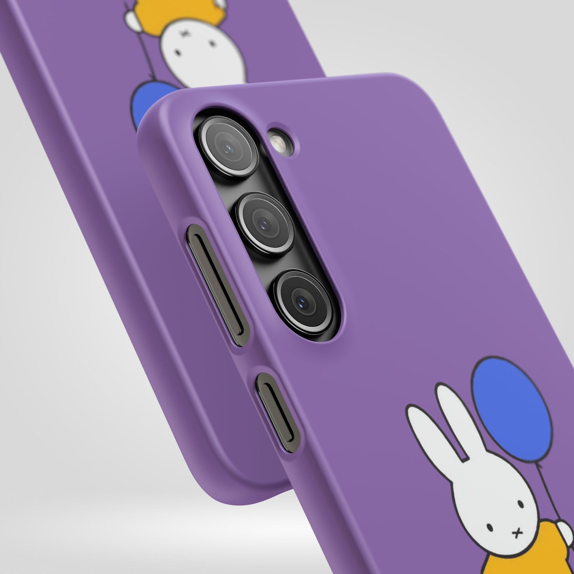 Miffy Phone Case, iPhone, Samsung Snap Case - Cartoon Fun Purple Phone Accessory for Kids and Adults - Roe Creation