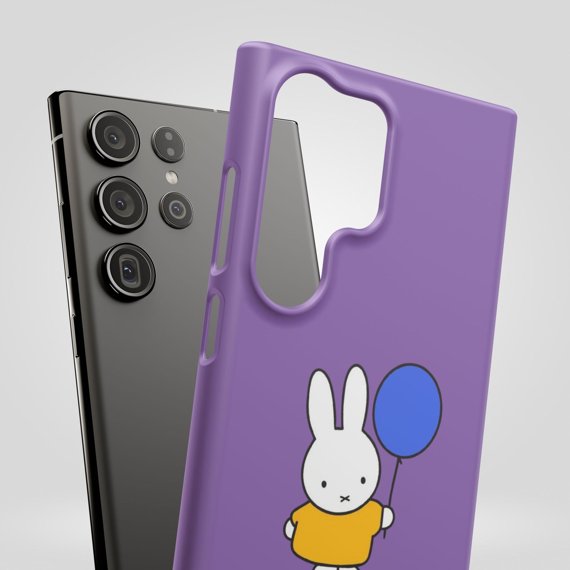 Miffy Phone Case, iPhone, Samsung Snap Case - Cartoon Fun Purple Phone Accessory for Kids and Adults - Roe Creation