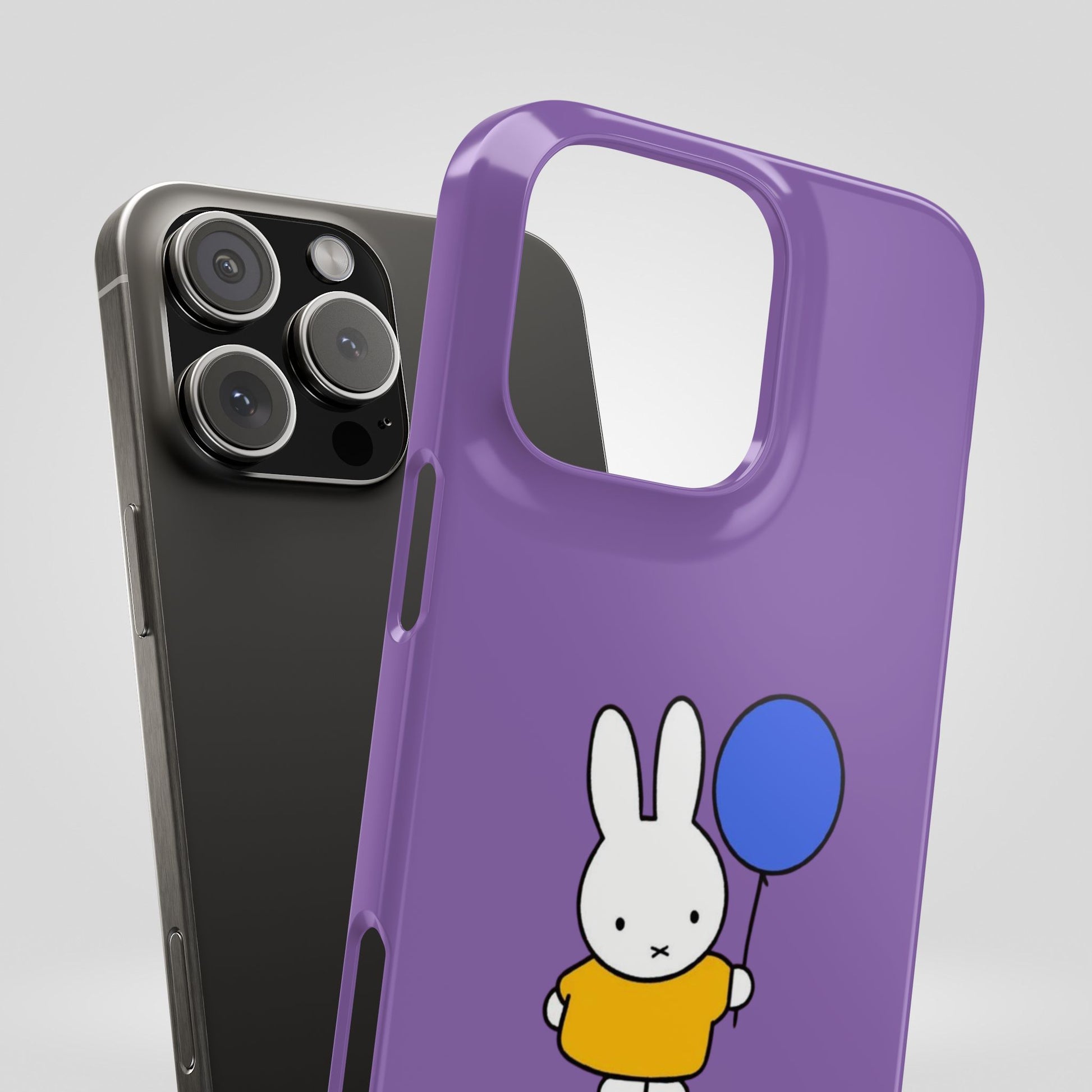 Miffy Phone Case, iPhone, Samsung Snap Case - Cartoon Fun Purple Phone Accessory for Kids and Adults - Roe Creation