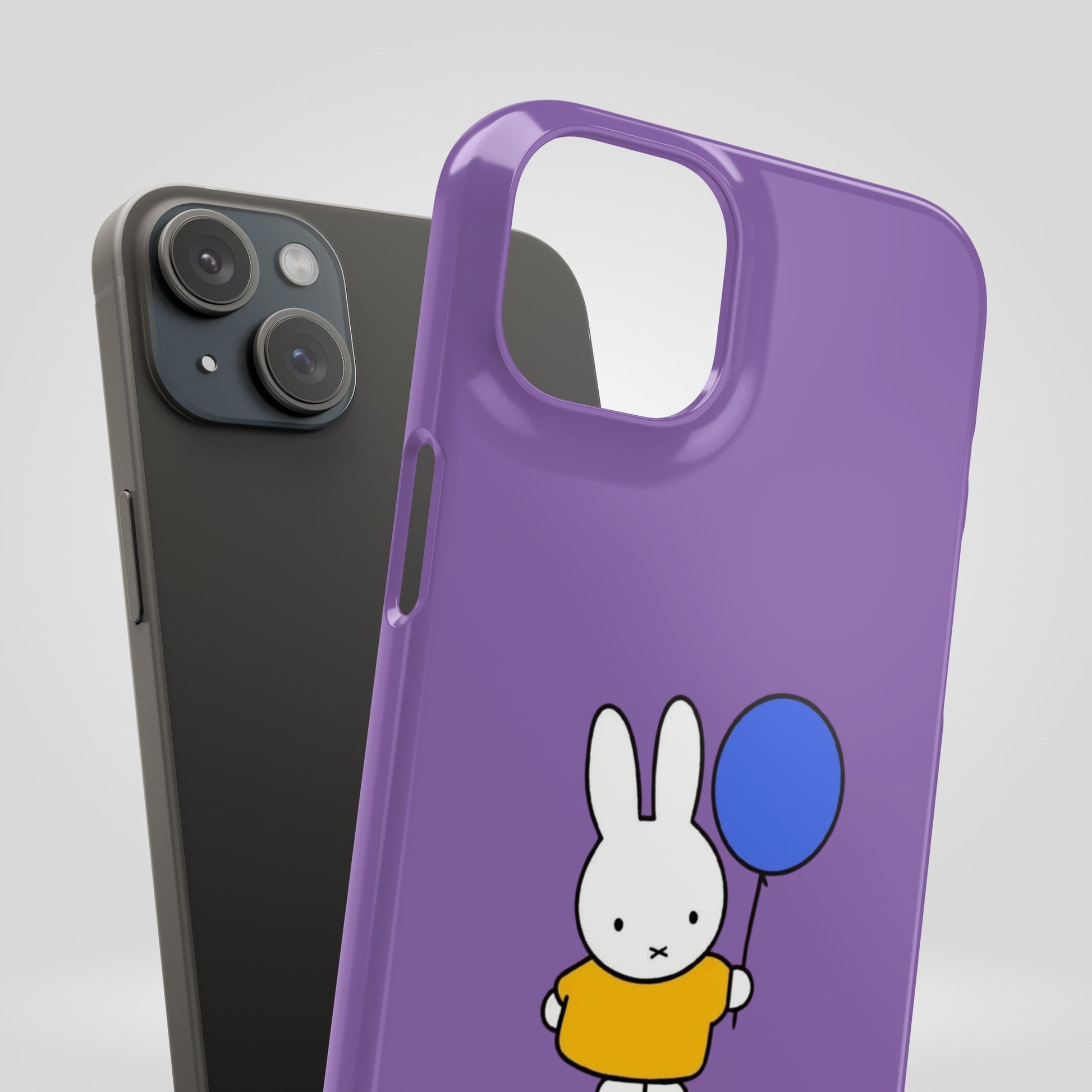 Miffy Phone Case, iPhone, Samsung Snap Case - Cartoon Fun Purple Phone Accessory for Kids and Adults - Roe Creation