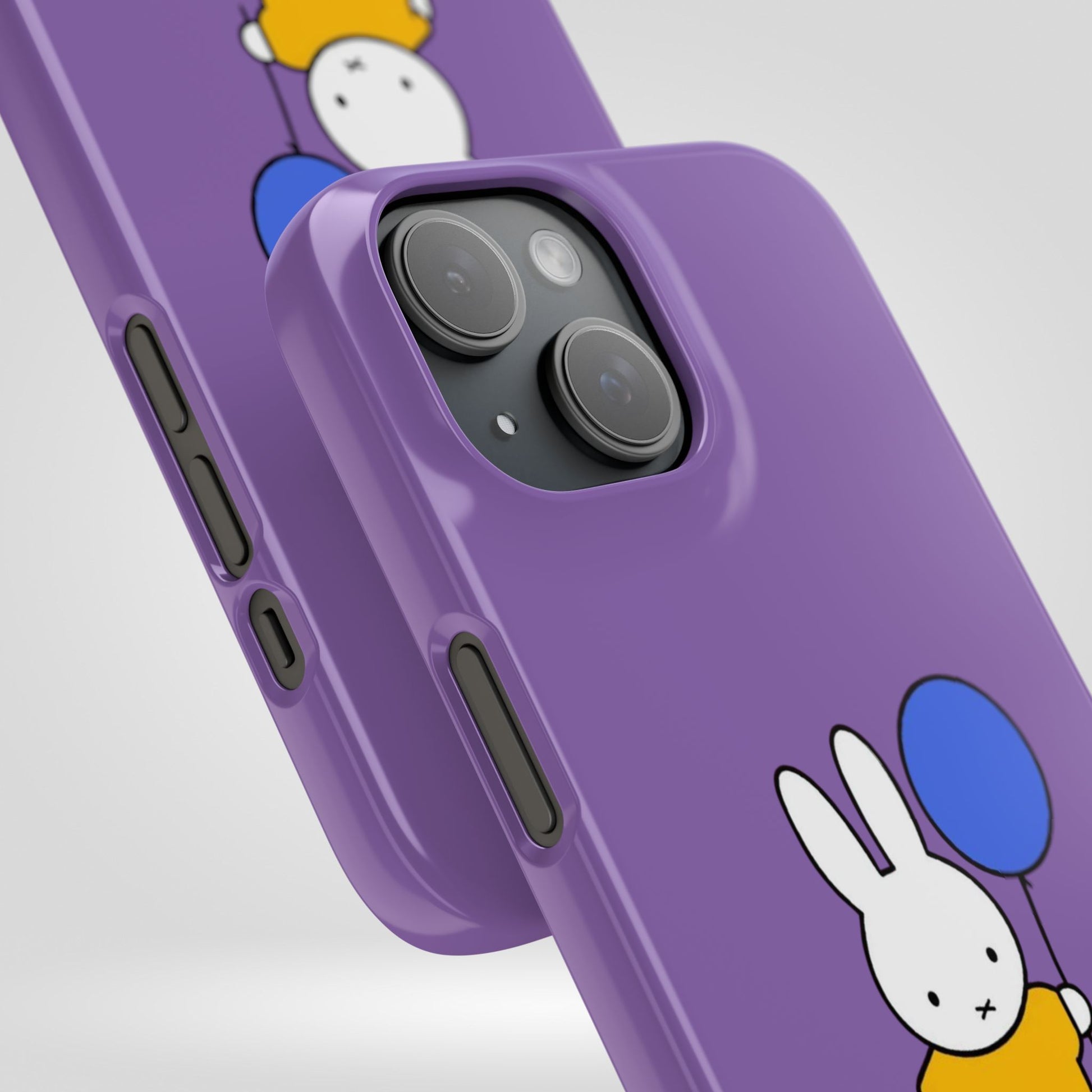Miffy Phone Case, iPhone, Samsung Snap Case - Cartoon Fun Purple Phone Accessory for Kids and Adults - Roe Creation