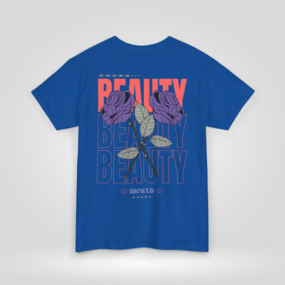 Beautiful Blooms Unisex Heavy Cotton Tee - Flower Graphics, Stylish Shirt, Gift for Her, Trendy Casual Wear, Art Lover Apparel - Roe Creation