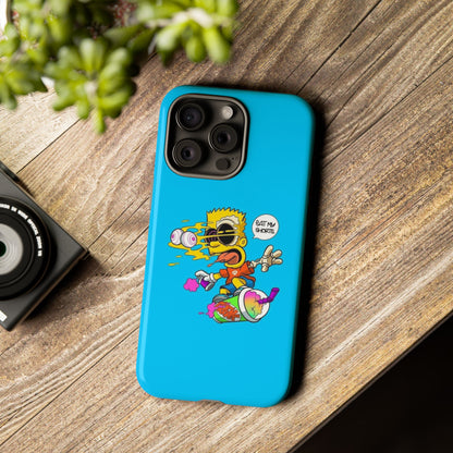 Spongebob Blue Cartoon iPhone Case - 'Eat My Shorts' Design