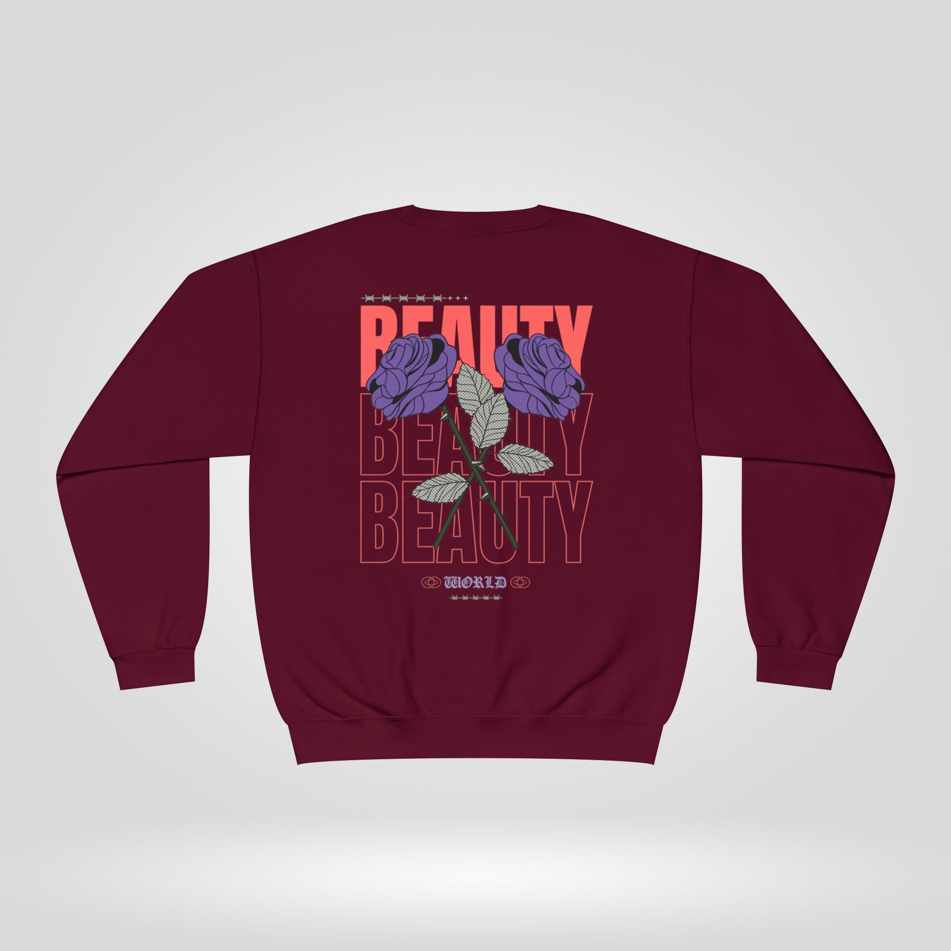 Beauty Rose Sweatshirt Unisex Crewneck Trendy Gift for Her Cozy Casual Wear Valentines Day Floral Design Everyday Comfort - Roe Creation