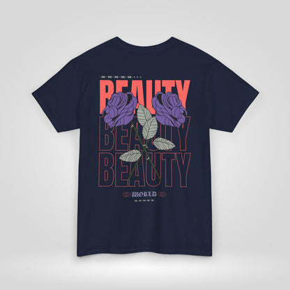 Beautiful Blooms Unisex Heavy Cotton Tee - Flower Graphics, Stylish Shirt, Gift for Her, Trendy Casual Wear, Art Lover Apparel - Roe Creation