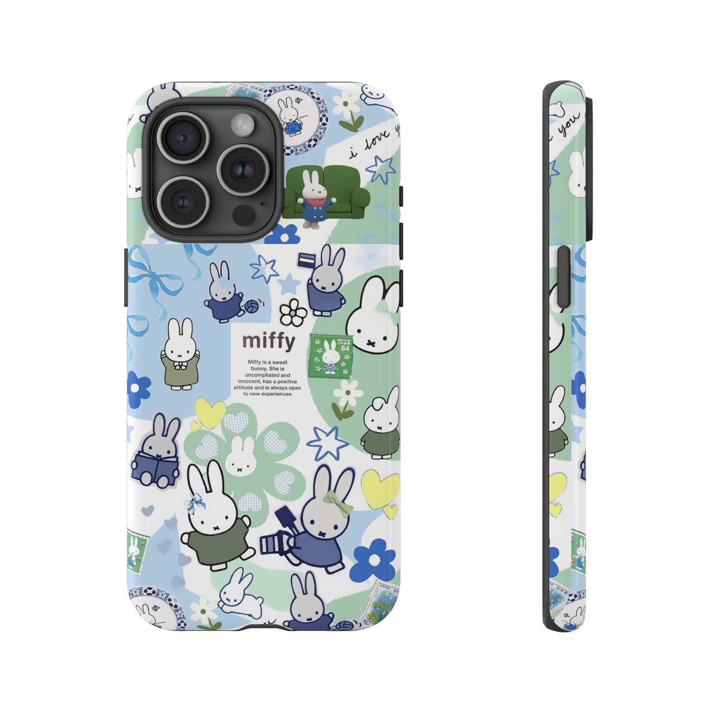 Cute Miffy Tough Phone Case - iPhone, Samsung Stylish Design for Bunny Lovers