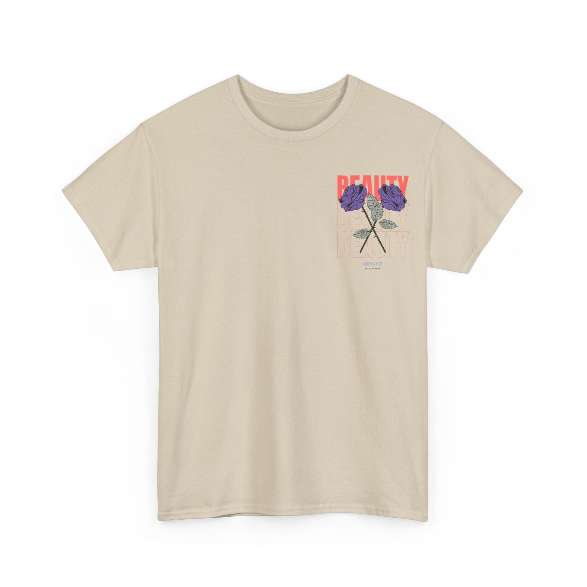 Beautiful Blooms Unisex Heavy Cotton Tee - Flower Graphics, Stylish Shirt, Gift for Her, Trendy Casual Wear, Art Lover Apparel - Roe Creation