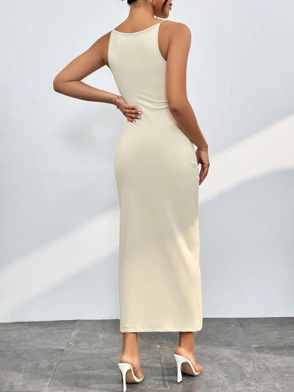 Spaghetti Straps Midi Bodycon Dress - Roe Creation