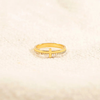 925 Sterling Silver Cross Ring - Roe Creation