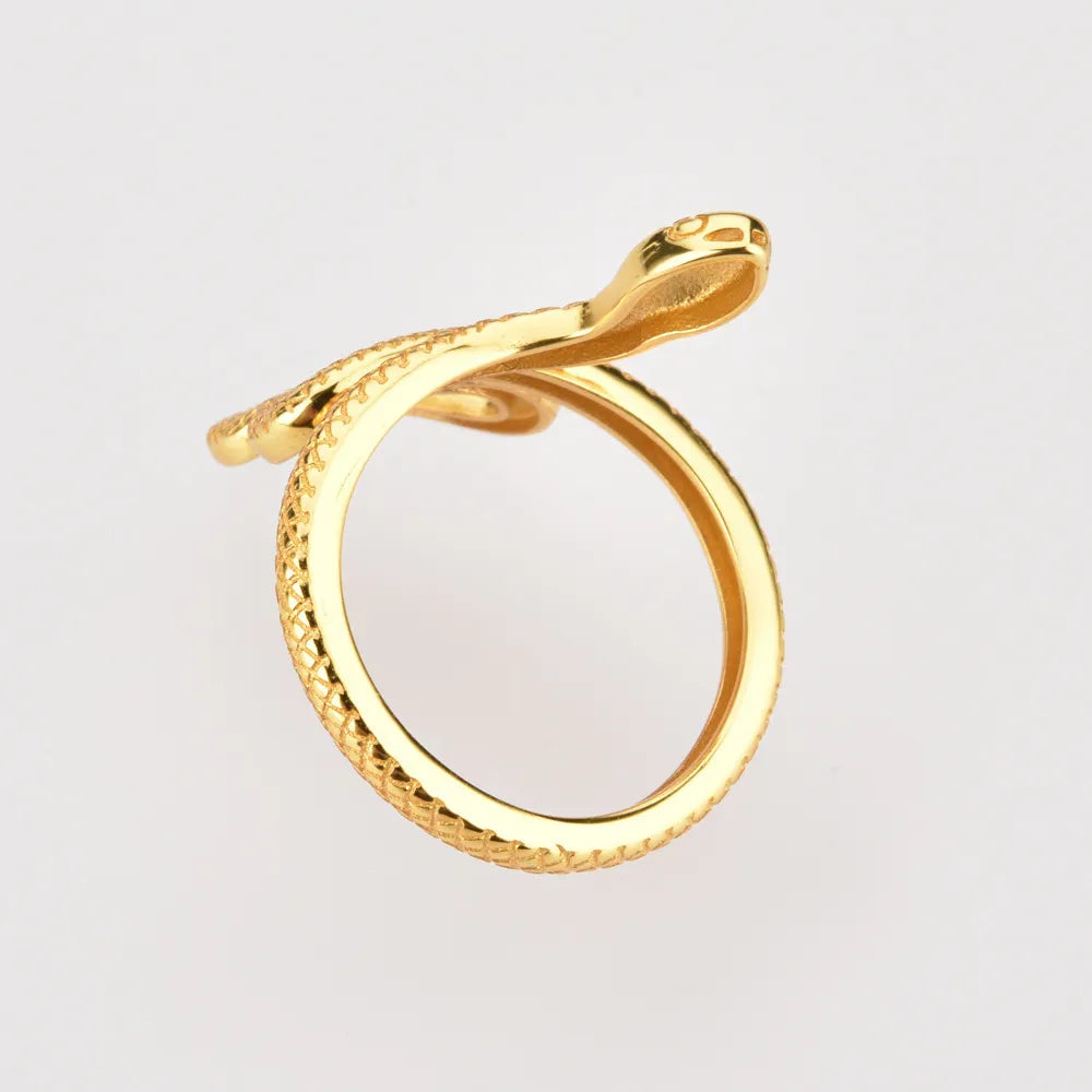 925 Sterling Silver Snake Shape Ring - Roe Creation