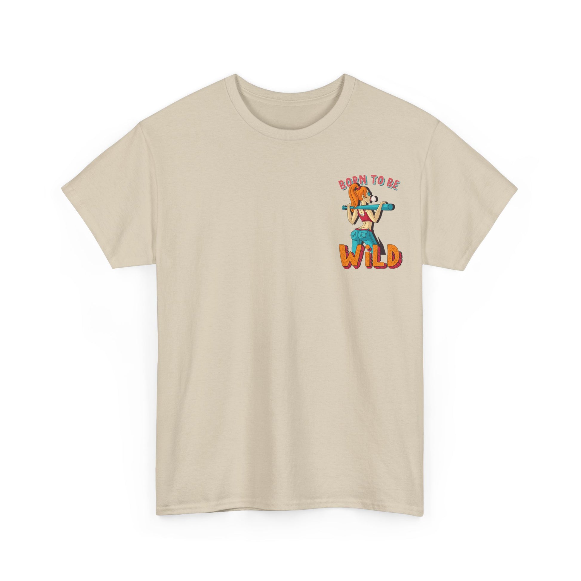 Born to Be Wild Unisex Heavy Cotton Tee, Fun Graphic Shirt, Adventure Tee, Gift for Nature Lovers, Casual Wear, Festival Top, Summer Fashion - Roe Creation