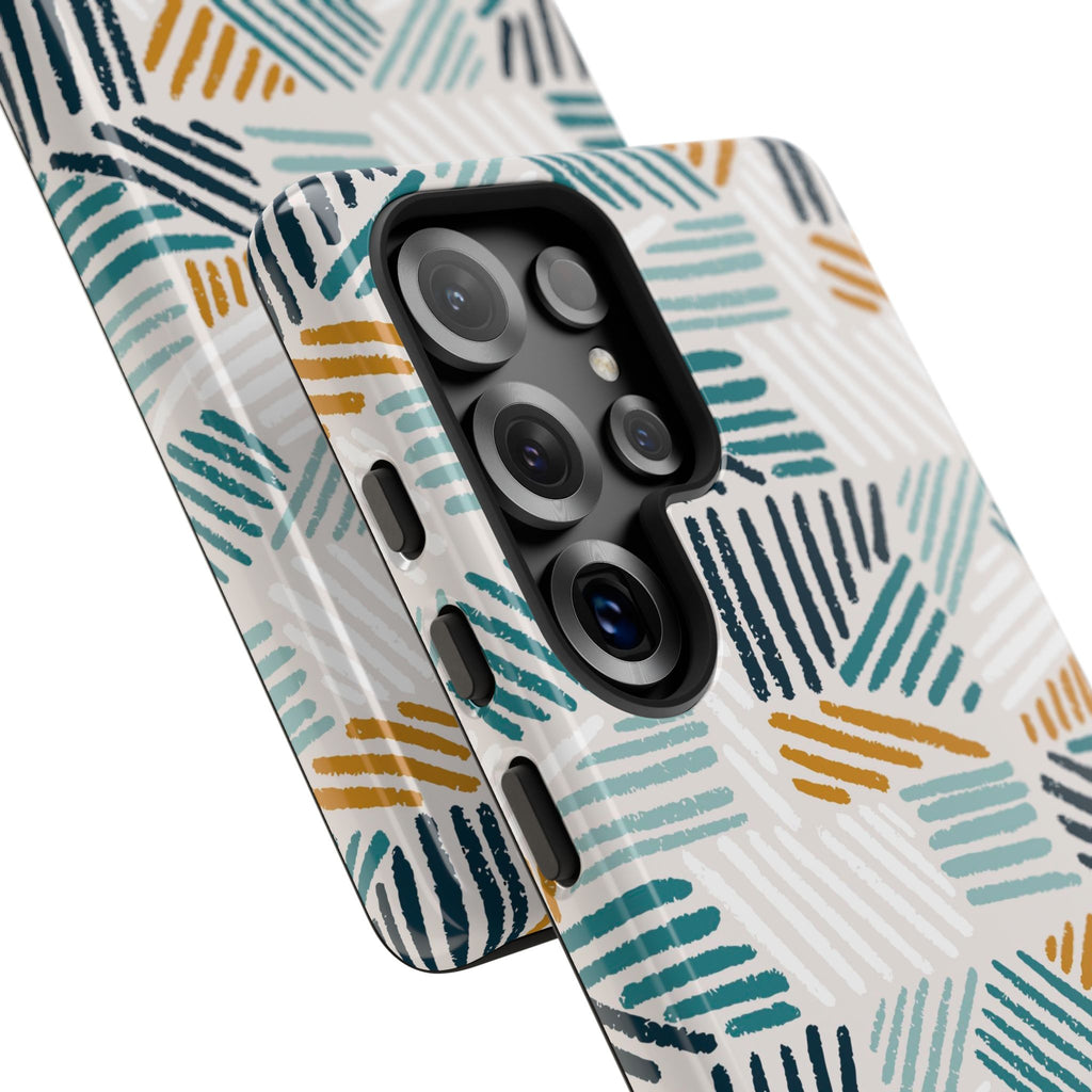 Stylish Tough Phone Case with Geometric Design - Roe Creation