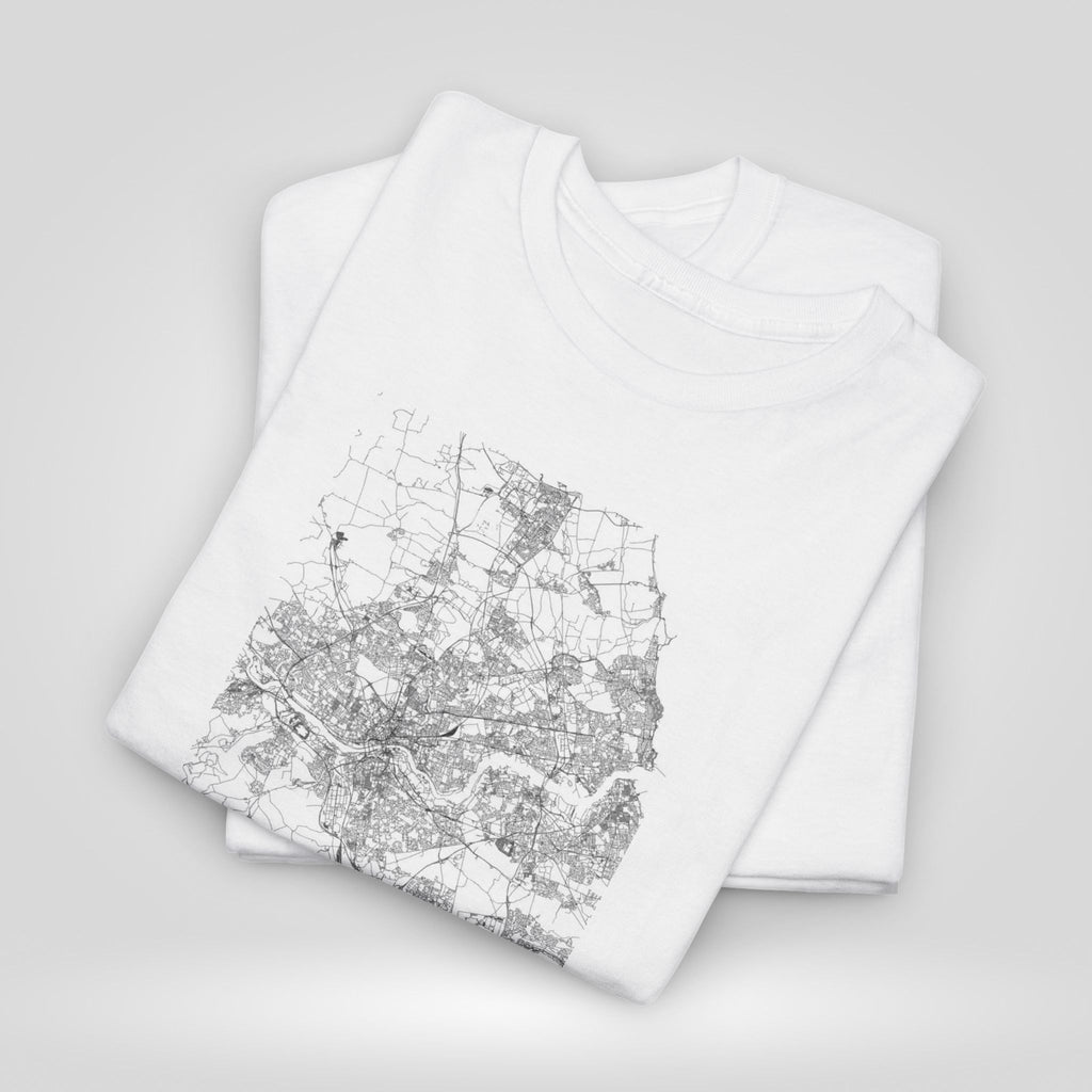 Newcastle Map Unisex Heavy Cotton Tee - Casual Streetwear - Roe Creation