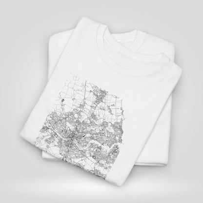 Newcastle Map Unisex Heavy Cotton Tee - Casual Streetwear - Roe Creation