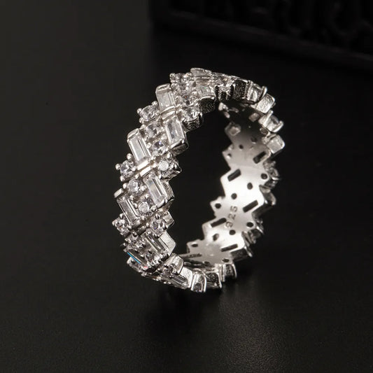 Inlaid Zircon 925 Sterling Silver Ring - Roe Creation