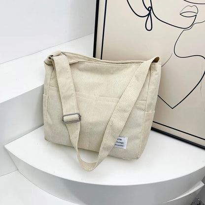 Corduroy Crossbody Messenger Bag - Roe Creation