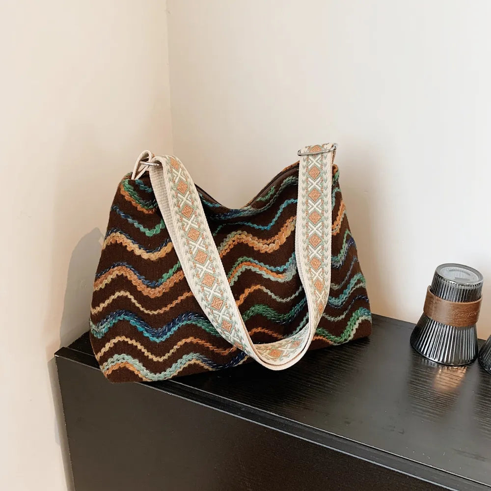Vintage Medium Shoulder Bag with Adjustable Strap - Roe Creation