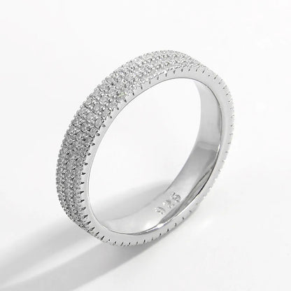Inlaid Zircon 925 Sterling Silver Ring - Roe Creation