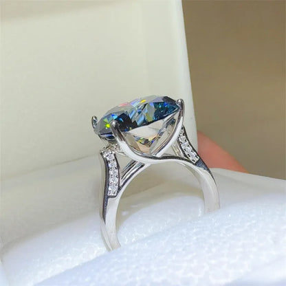10 Carat 925 Sterling Silver Moissanite Ring - Roe Creation