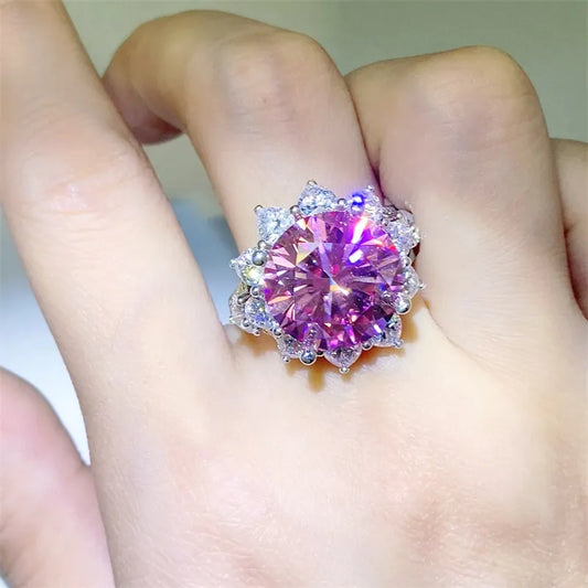 10 Carat Moissanite Zircon 925 Sterling Silver Ring - Roe Creation
