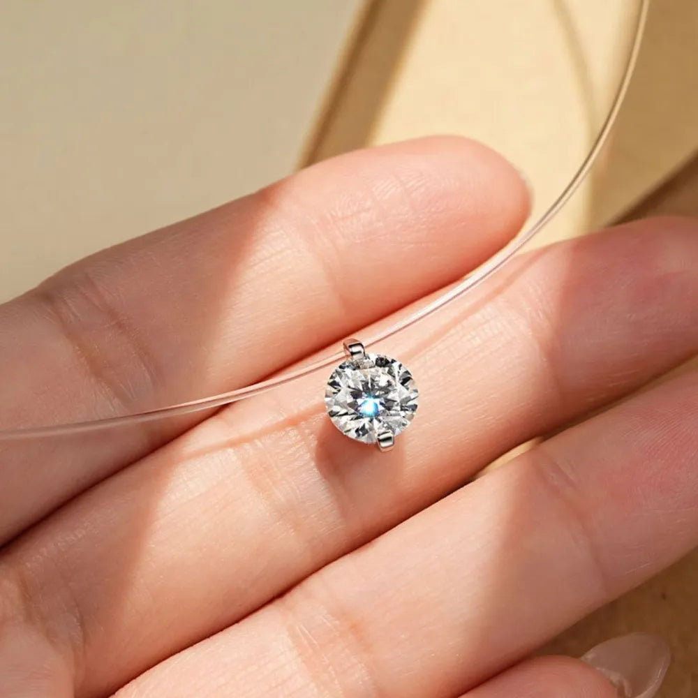 1 Carat Moissanite 925 Sterling Silver Necklace - Roe Creation