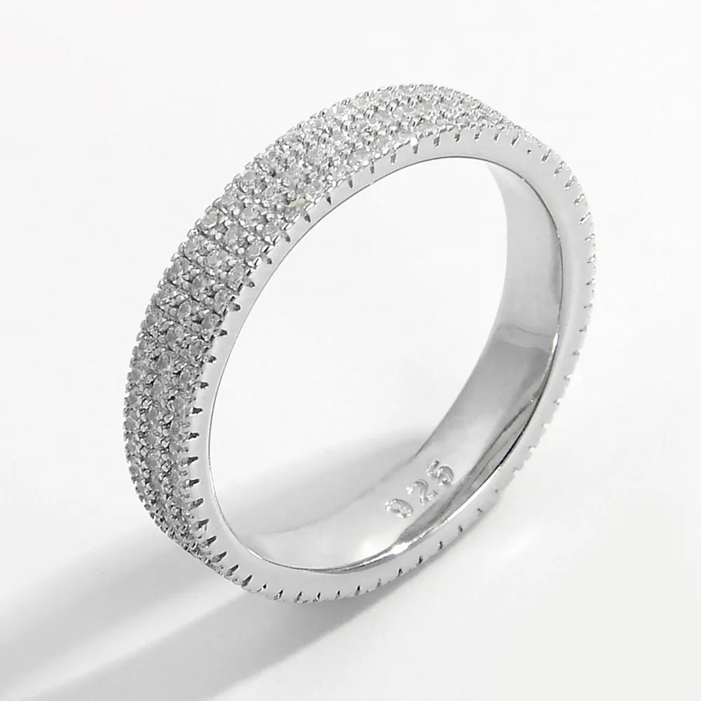 Inlaid Zircon 925 Sterling Silver Ring - Roe Creation