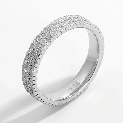 Inlaid Zircon 925 Sterling Silver Ring - Roe Creation