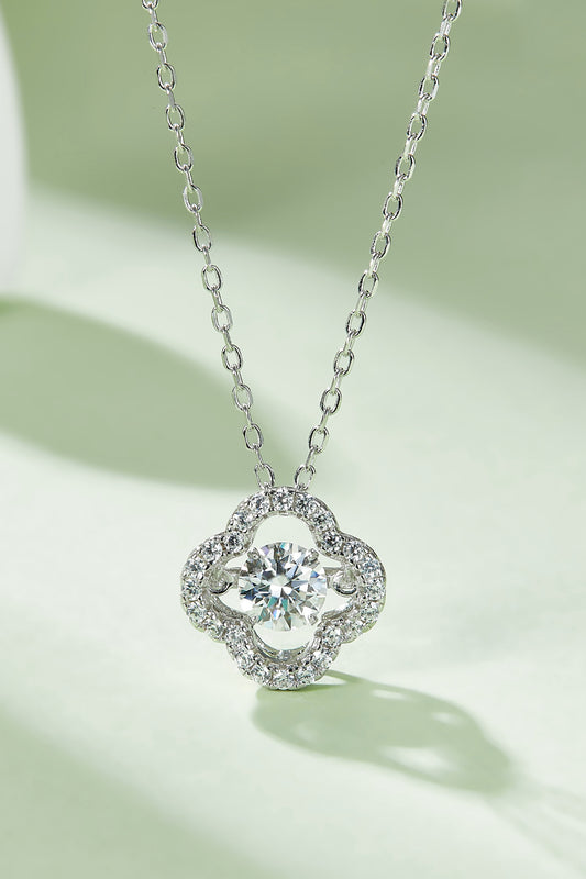 Moissanite Four Leaf Clover Pendant Necklace - Roe Creation