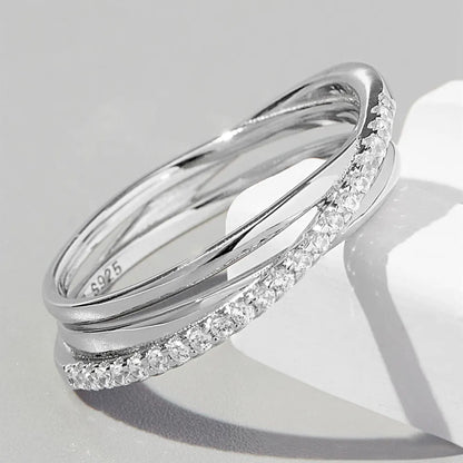 Inlaid Zircon 925 Sterling Silver Ring - Roe Creation