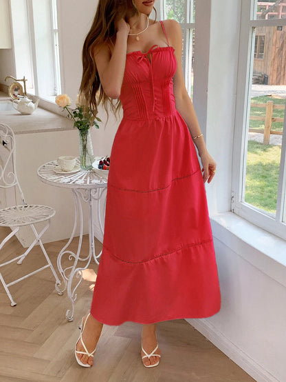 Smocked Back Tie Front Cami Dress - Roe Creation
