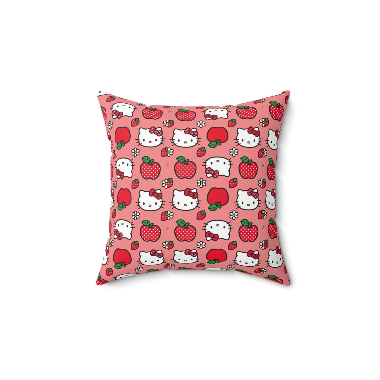 Hello Kitty Strawberry Square Pillow - Cute and Cozy Decor for Kids' Rooms