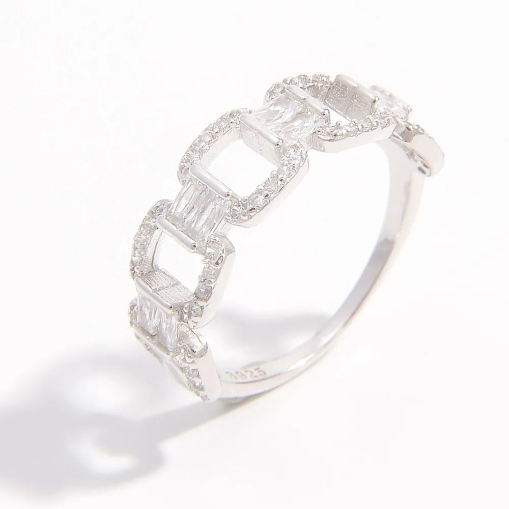 925 Sterling Silver Zircon Cutout Ring - Roe Creation