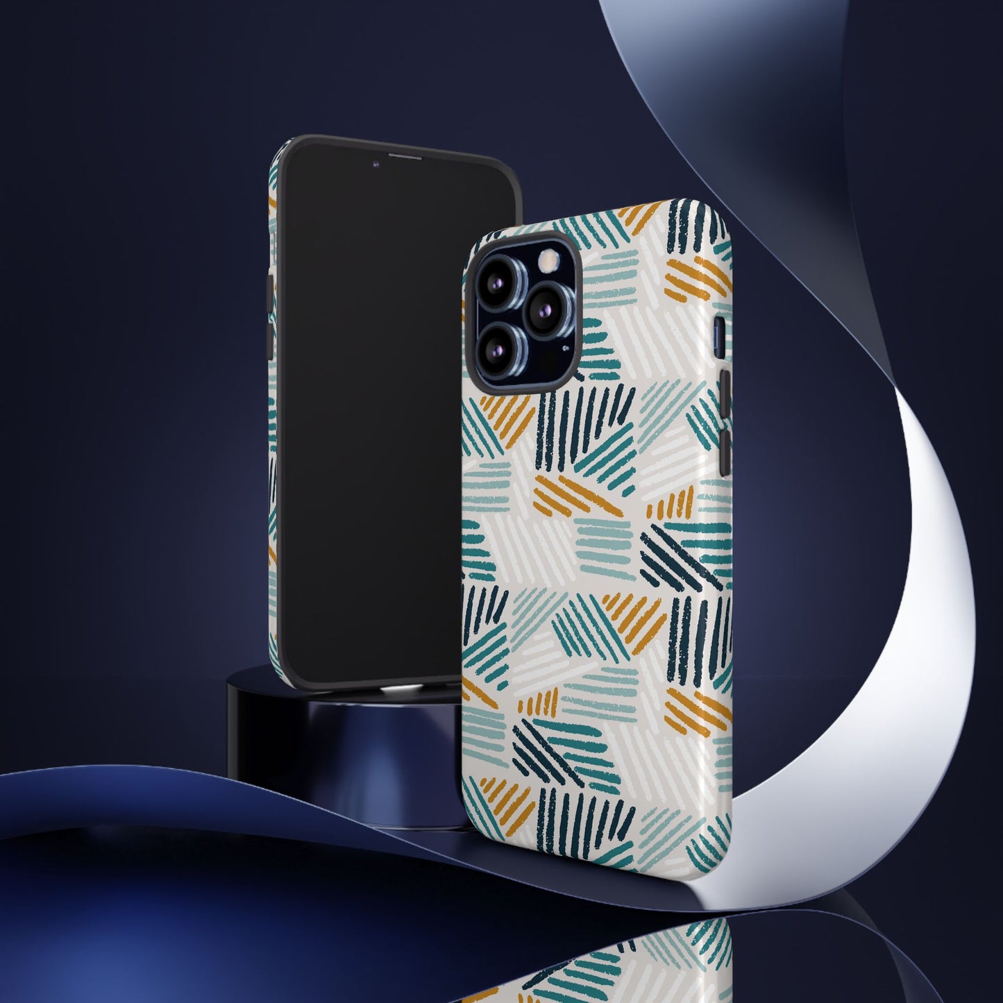 Stylish Tough Phone Case with Geometric Design