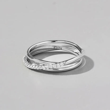 Inlaid Zircon 925 Sterling Silver Ring - Roe Creation